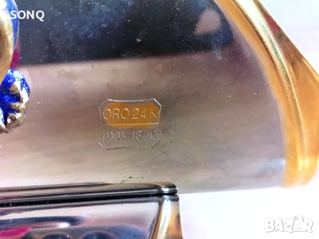 Красив Позлатен Салфетник 24К, снимка 4 - Антикварни и старинни предмети - 49320731