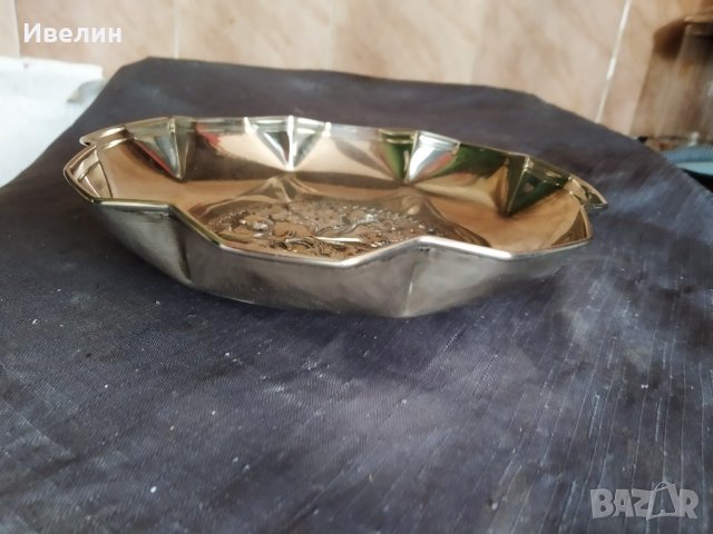 посребрена метална купа арт деко, снимка 2 - Антикварни и старинни предмети - 29585210