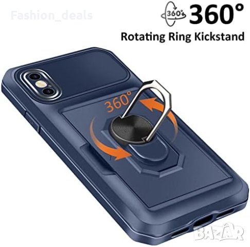 Нов Удароустойчив калъф за телефон iPhone X/Xs с магнитен пръстен Айфон, снимка 3 - Калъфи, кейсове - 37116925
