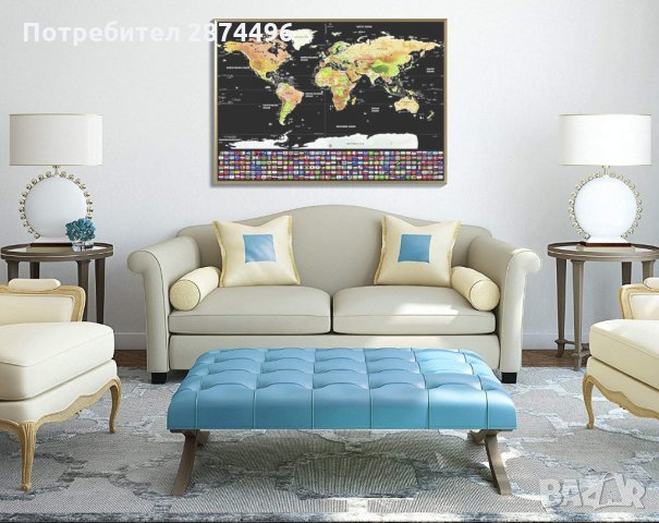 2033 Скреч карта на света + знамената на държавите, снимка 4 - Други стоки за дома - 30917463