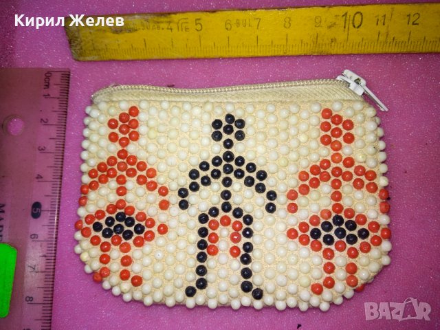 СТАРО ДАМСКО РЕТРО МЪНИСТЕН Тип ПОРТМОНЕ от ТЕКСТИЛ и БАКЕЛИТ с ФИГУРАЛНА ЕТНО ОРНАМЕНТИКА 42890