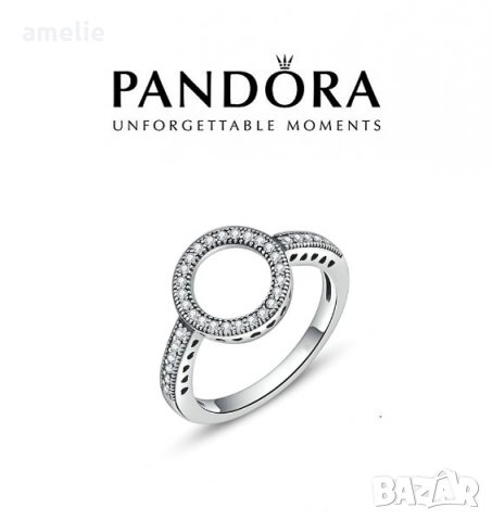 Дамски пръстен сребро с печат S 925 Pandora Sparkling Circle. Колекция Amélie, снимка 1 - Обеци - 31962154