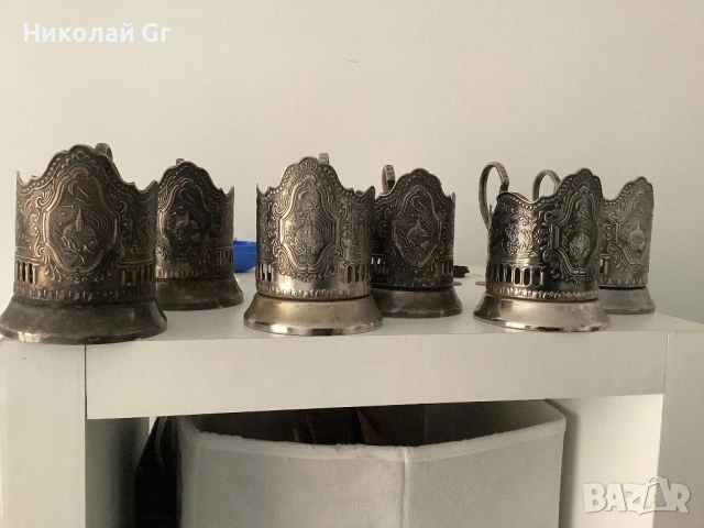 Подставка за чаша посребрен отличен състояние Кольчугино  1967 години