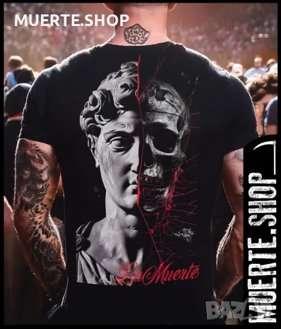 Черна тениска с щампа LA MUERTE ANCIENT PHYLO