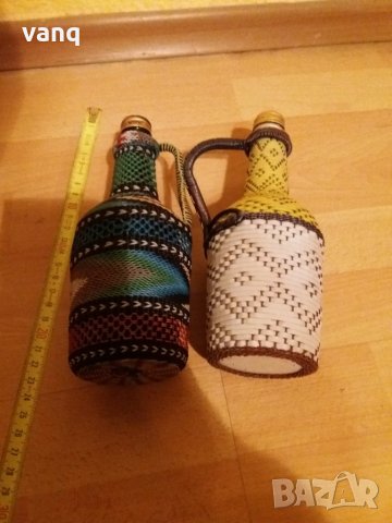 Плетени бутилки с дръжки-700мл, снимка 3 - Антикварни и старинни предмети - 30846567