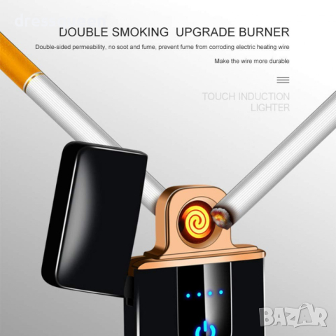006 Електрическа USB запалка със сензорен бутон Touch-Lighter, снимка 3 - Други стоки за дома - 44804035