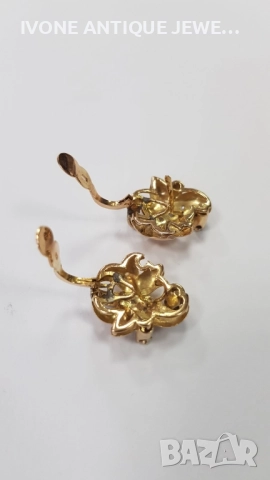 Златни дамски обеци с диаманти , снимка 4 - Обеци - 52794214