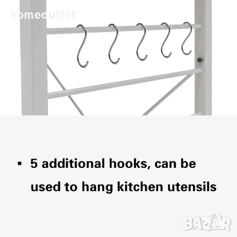 Метална кухненска етажерка 172-BK, снимка 6 - Етажерки - 51039565