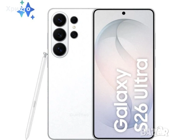 НОВ!!! Samsung Galaxy S26 Ultra, Dual SIM, 12GB RAM, 512GB, 5G, White + подарък адаптер Samsung  