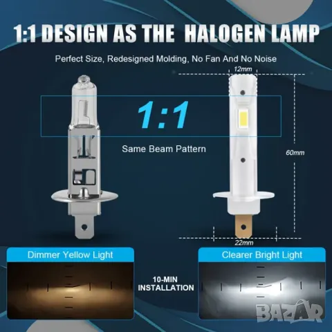 H1 LED светлини, снимка 3 - Аксесоари и консумативи - 49358912
