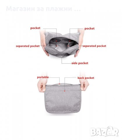 КОЗМЕТИЧЕН НЕСЕСЕР ЗА ТОАЛЕТНИ ПРИНАДЛЕЖНОСТИ С КУКА ЗА ЗАКАЧАНЕ - 3018, снимка 8 - Органайзери - 34139045