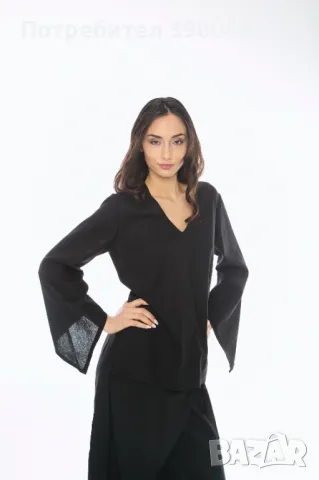 Дамска Ленена Блуза Asalia - Черна