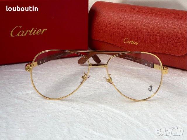 Cartier висок клас мъжки слънчеви очила авиатор с дървени дръжки, снимка 7 - Слънчеви и диоптрични очила - 42843343