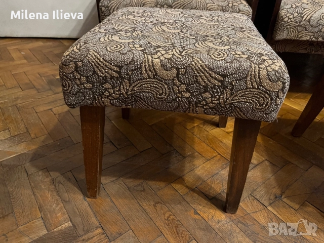 Ретро комплект 2 фотьойла + 2 табуретки + холна маса – 150 лв, Стара Загора, снимка 4 - Дивани и мека мебел - 52178796
