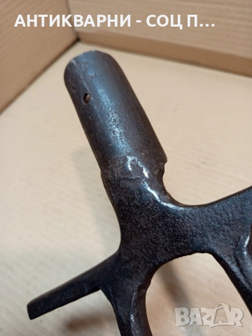 Соц Стара Ръчно Кована Вила За Цвекло 0.870лг. НОМЕР 622., снимка 8 - Антикварни и старинни предмети - 53878818