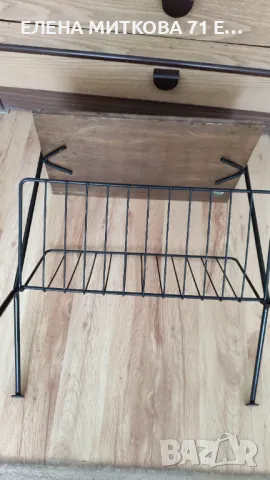 Масивна поставка за вестници/масичка 2 в 1 от желязо и дърво, снимка 3 - Други - 47753655