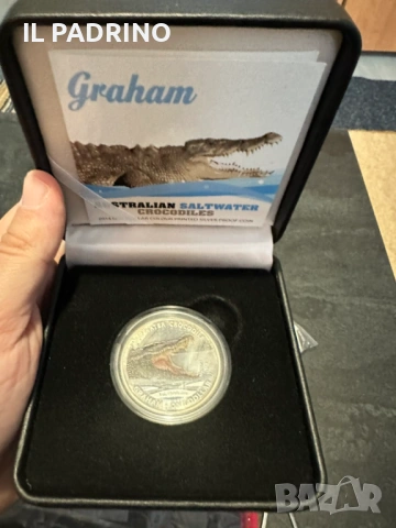 Сребро 2014 Соленоводен крокодил Греъм 1 унция OZ, снимка 4 - Нумизматика и бонистика - 53087444