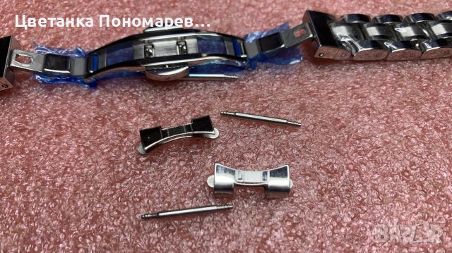 Дамска верижка за часовник / silver-flat, 14mm, Curved, снимка 2 - Дамски - 42024658
