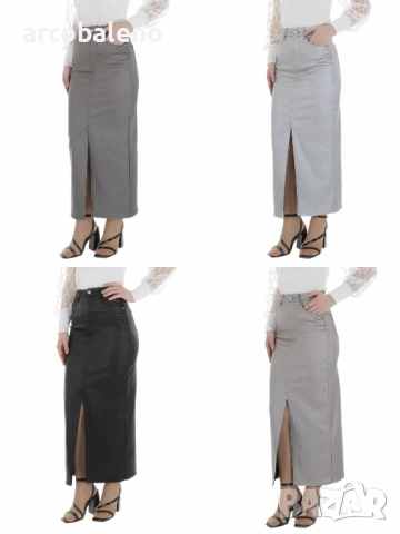 Дамска дълга пола от еко кожа, 4цвята 