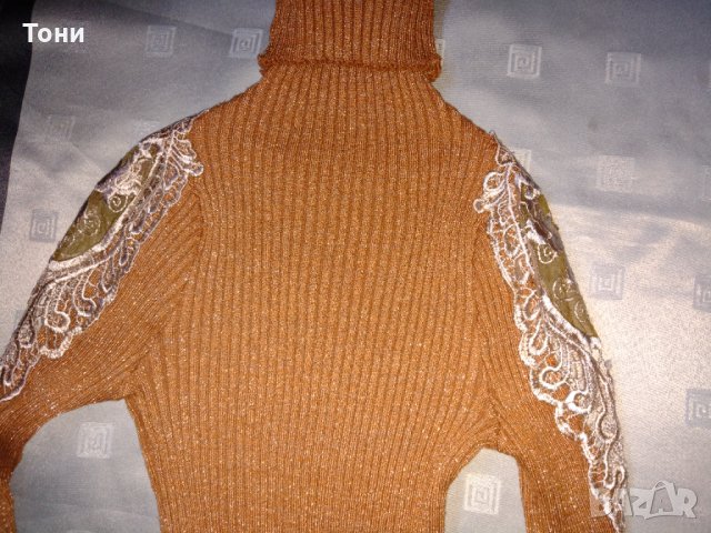Дамско поло с дантела  и ламе , снимка 7 - Блузи с дълъг ръкав и пуловери - 34520379