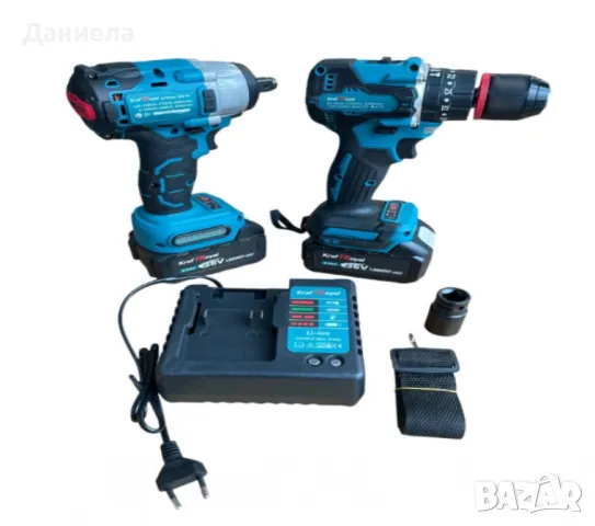 Комплект 2 в 1 Акумулаторен гайковерт и винтоверт 36V 8Ah, снимка 2 - Винтоверти - 48523881
