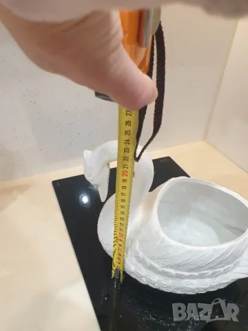 Порцеланова фигура кашпа лебед, снимка 8 - Колекции - 49154347