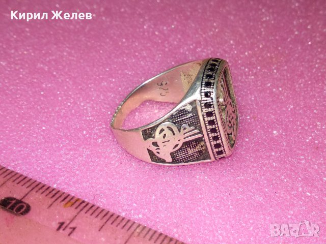 СКЪПОЦЕНЕН ТУРСКИ АРИСТОКРАТИЧЕН СРЕБЪРЕН ПРЪСТЕН СРЕБО 925 с ШЛИФОВАН КАРНЕОЛ СУЛТАНСКА ТУГРА 41968, снимка 12 - Пръстени - 44390755