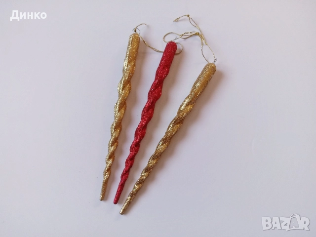 Коледни играчки, висулки, за елха с брокат, снимка 2 - Декорация за дома - 51994324