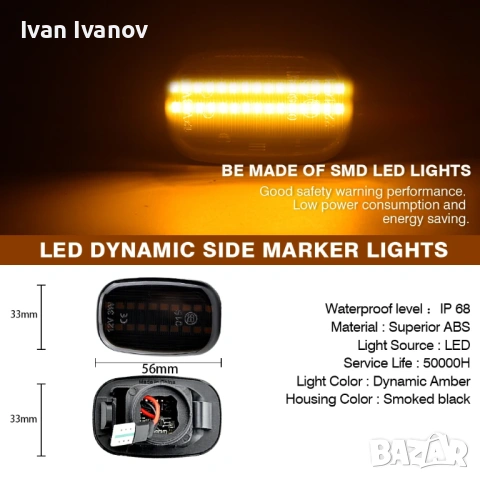 Бягащи странични мигачи за Тойота, снимка 4 - Аксесоари и консумативи - 53211858