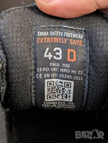 Emma Roy S3 предпазни работни обувки номер 43 , снимка 5 - Други - 53889139