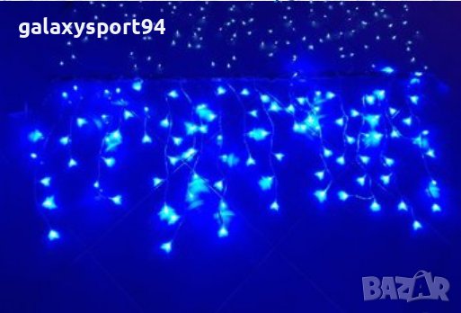 LED Сини висящи 144л Мигащи Висулки 3 х 60см 18.99лв Опция снаждане ЛЕД, снимка 2 - Лед осветление - 38583185