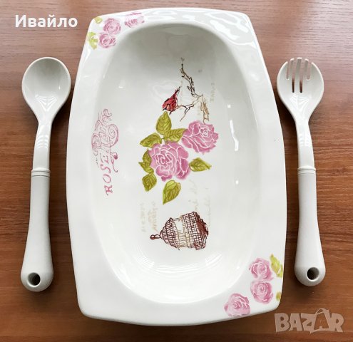 Комплект купа и прибори за сервиране ь- 3 части, в кутия, снимка 4 - Прибори за хранене, готвене и сервиране - 30864754