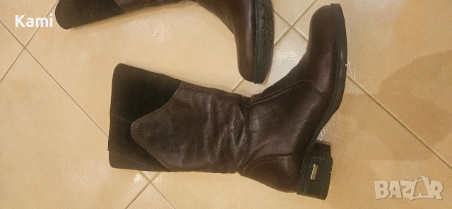 Топли кафяви ботуши, естествена кожа, номер 37, снимка 7 - Дамски ботуши - 52682509