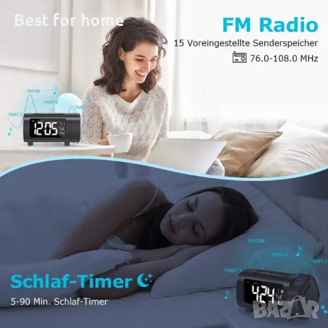 LIORQUE Прожекционен будилник, Радиобудилник, снимка 8 - Други - 49120740