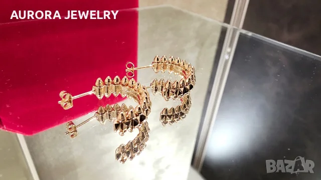 CARTIER Clash de Cartier Rose Gold Hoop Дамски Обеци, снимка 7 - Обеци - 55931931