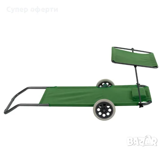 Сгъваем шезлонг с колела, Muhler, 147x52xH24 cm, снимка 4 - Градински мебели, декорация  - 49942248