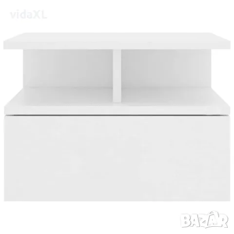 vidaXL Нощни шкафчета за стена, 2 бр, бели, 40x31x27см инженерно дърво, снимка 4 - Шкафове - 56147716