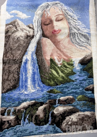 Ушит Гоблен "Водната фея"-52см х 34 см, снимка 9 - Гоблени - 54056297