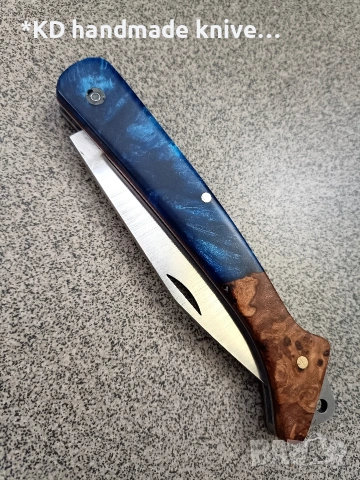Сгъваем нож "Краче" ръчно изработен + ПОДАРЪК кания, снимка 3 - Ловно оръжие - 39892122