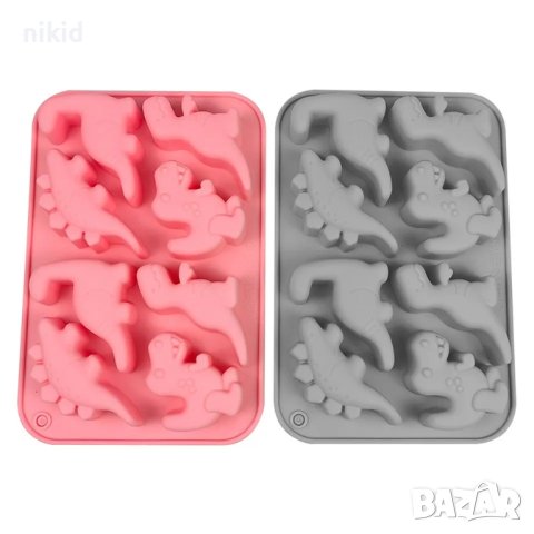 8 големи Динозаври динозавър силиконов молд форма калъп за шоколад фондан гипс сапун и др, снимка 2 - Форми - 42643802