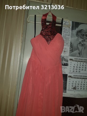 Официална дамска рокля цвят корал, нова марка Little Mistress London,размер uk 10,EU 38, снимка 5 - Рокли - 39392531