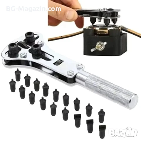 Професионална отварачка за часовници часовникарски инструмент за отваряне за смяна на батерия ремонт, снимка 10 - Други инструменти - 50976293