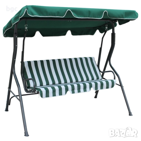 Масивна голяма Люлка Heinner, 177x110x146 см, 3 места, Зелен, 150 кг товароносимост, с пружини