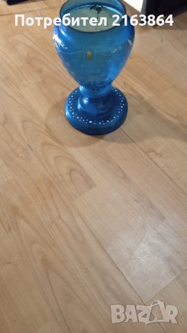 стара синя ваза за цветя, снимка 5 - Вази - 42525855