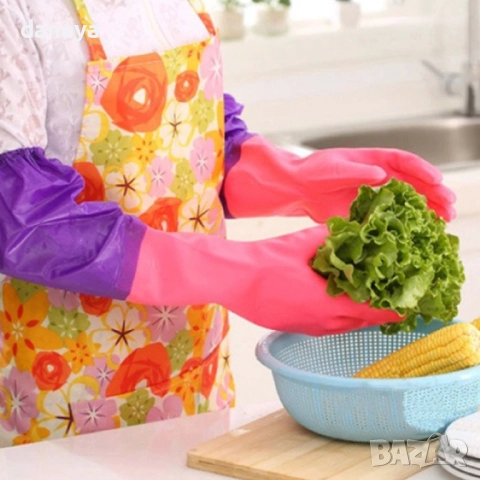 Домакински дълги ръкавици за почистване, снимка 7 - Мопове, кофи, четки и метли - 52676295