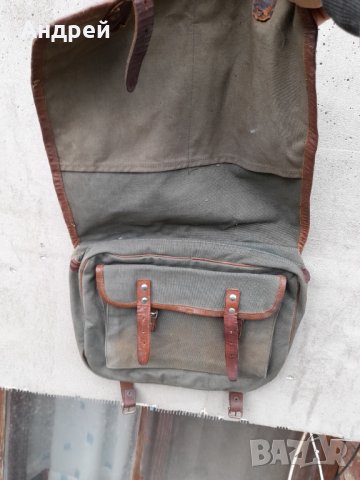 Стара брезентова чанта #10, снимка 2 - Антикварни и старинни предмети - 40538760