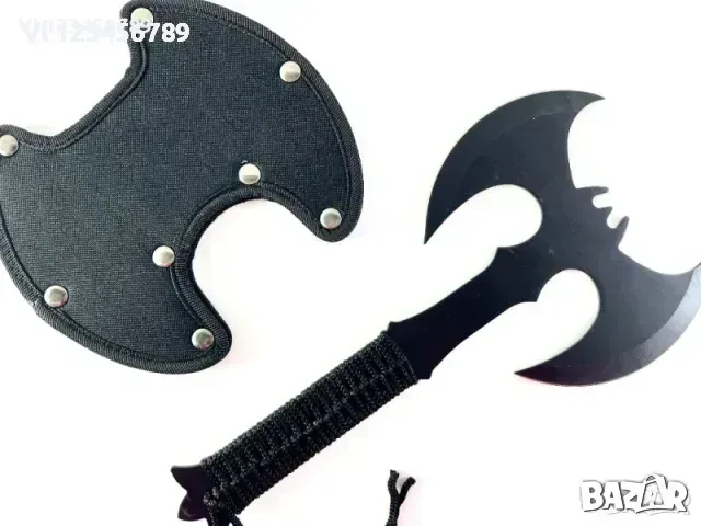 Двуостра брадвичка-Legendary Dark Wing Bat Throwing Axe, снимка 2 - Ножове - 50802848