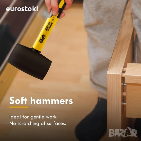 CCLIFE гумен чук, сертифициран от TÜV и GS, гумен чук с две страни за подови настилки и плочки черен, снимка 4 - Други инструменти - 51546130