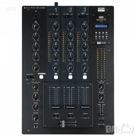 Професионален DJ миксер DAP CORE MIX-3 USB, снимка 4 - Ресийвъри, усилватели, смесителни пултове - 49398636