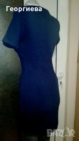 Плътна синя релефна рокля👗🍀XS,S👗🍀арт.1124, снимка 4 - Рокли - 30605374